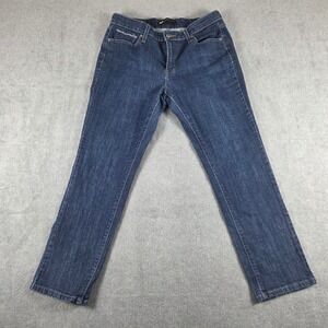 Levis Mid Rise Skinny Jeans Dark Wash Rhinestone Pocket Womens 14PM W32 L29